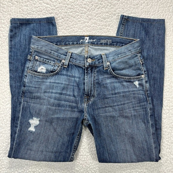 7 For All Mankind Other - 7 For All Mankind Paxtyn Men's Jeans 31x29 Slim Skinny Distressed Denim Grunge